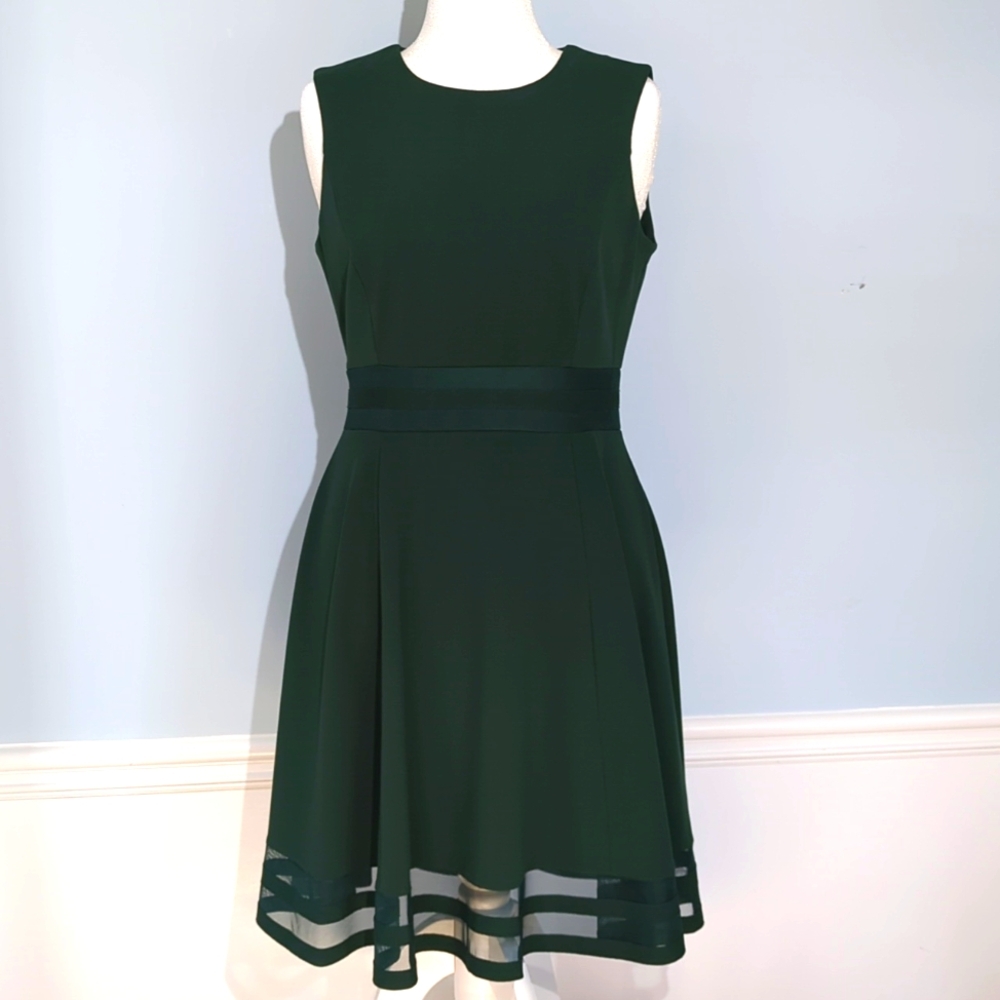 Calvin Klein, Green Knee-length Dress, 12